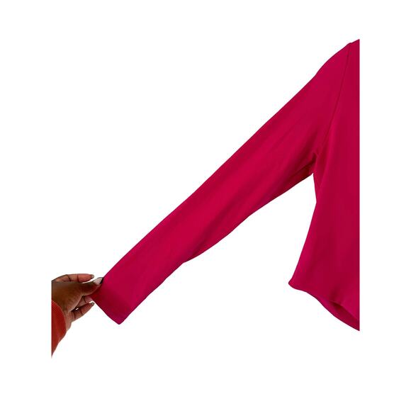 Aritizia Babaton Pink Contour V-Neck Body Hugging Long Sleeve Top‎ Size Medium - Picture 5 of 9